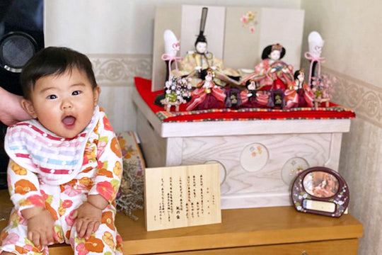 昨年度からお雛様のレンタルやアドバイス：奈良県香芝市の心音ちゃん｜初節句のひな祭り