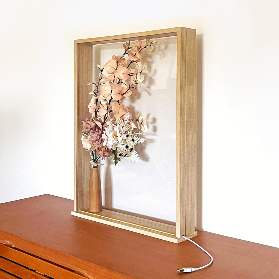人形用｜ドールの装飾品  屏風（衝立）｜ナチュラルフレーム｜高さ60cm｜LED付き お花 アクリル｜SD ドール DD doll ｜オススメ