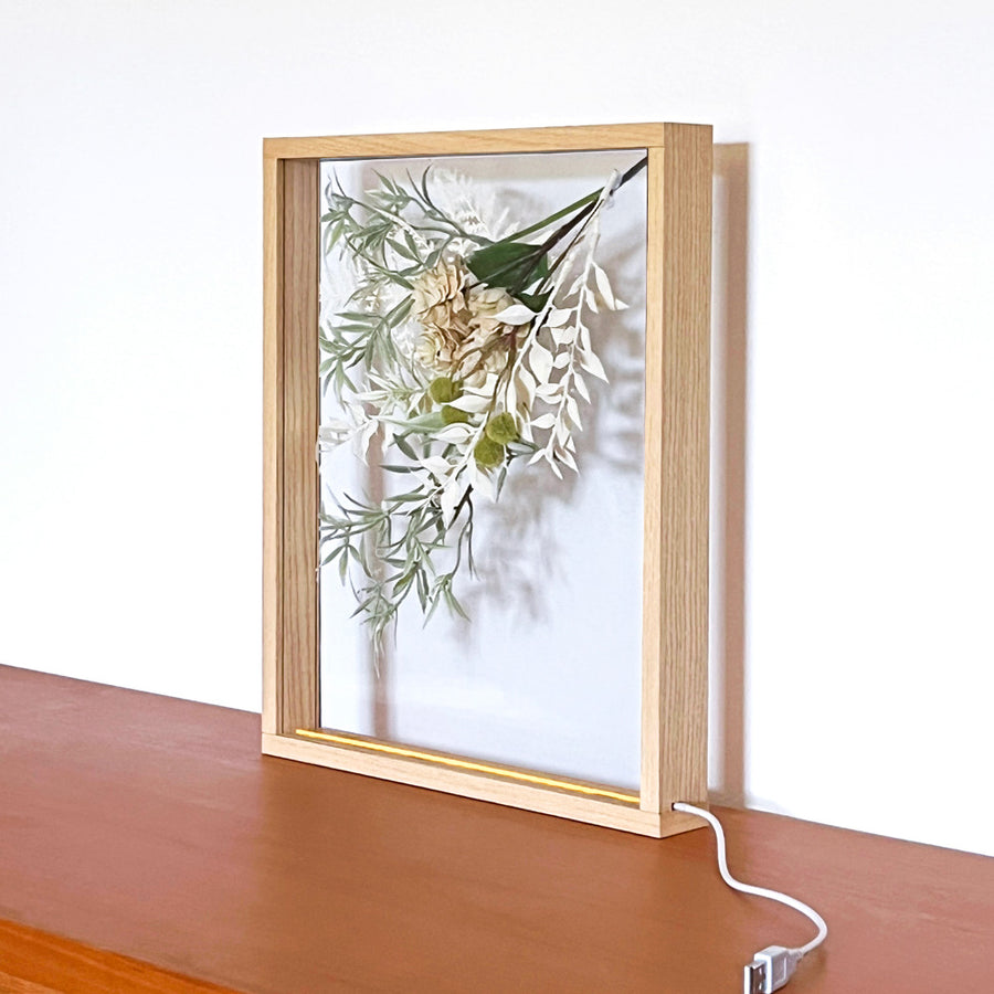 人形用｜ドールの装飾品  屏風（衝立）｜ナチュラルフレーム｜高さ36.5cm｜LED付き お花 アクリル｜SD ドール DD doll ｜お勧め