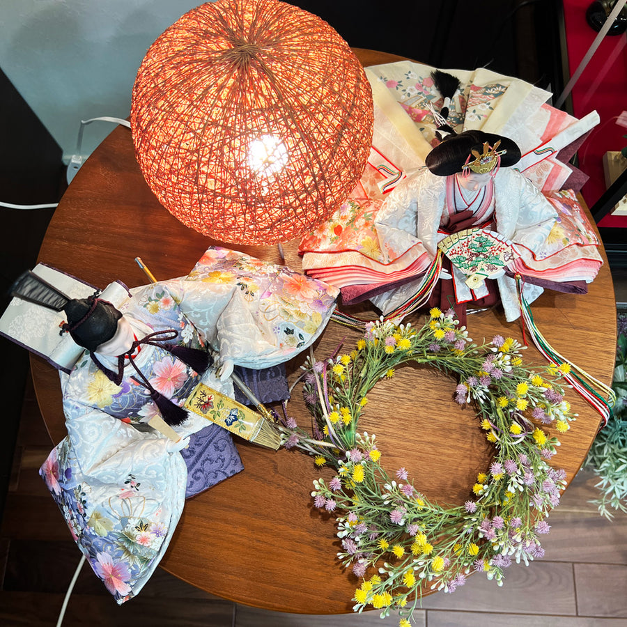 最高級に綺麗なお衣装で良いお顔 ガラスケース入り飾り雛人形【 慶春雛