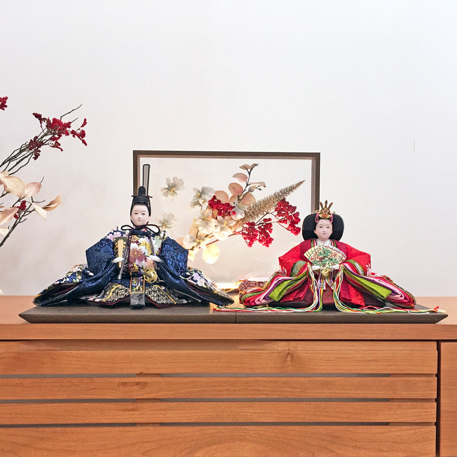 Flower Girl Bell琴美雛｜68cm｜金彩刺繍のお着物｜本仕立て アクリル屏風 親王飾り｜伝統的な配色のお雛様｜ひな人形｜おひな様