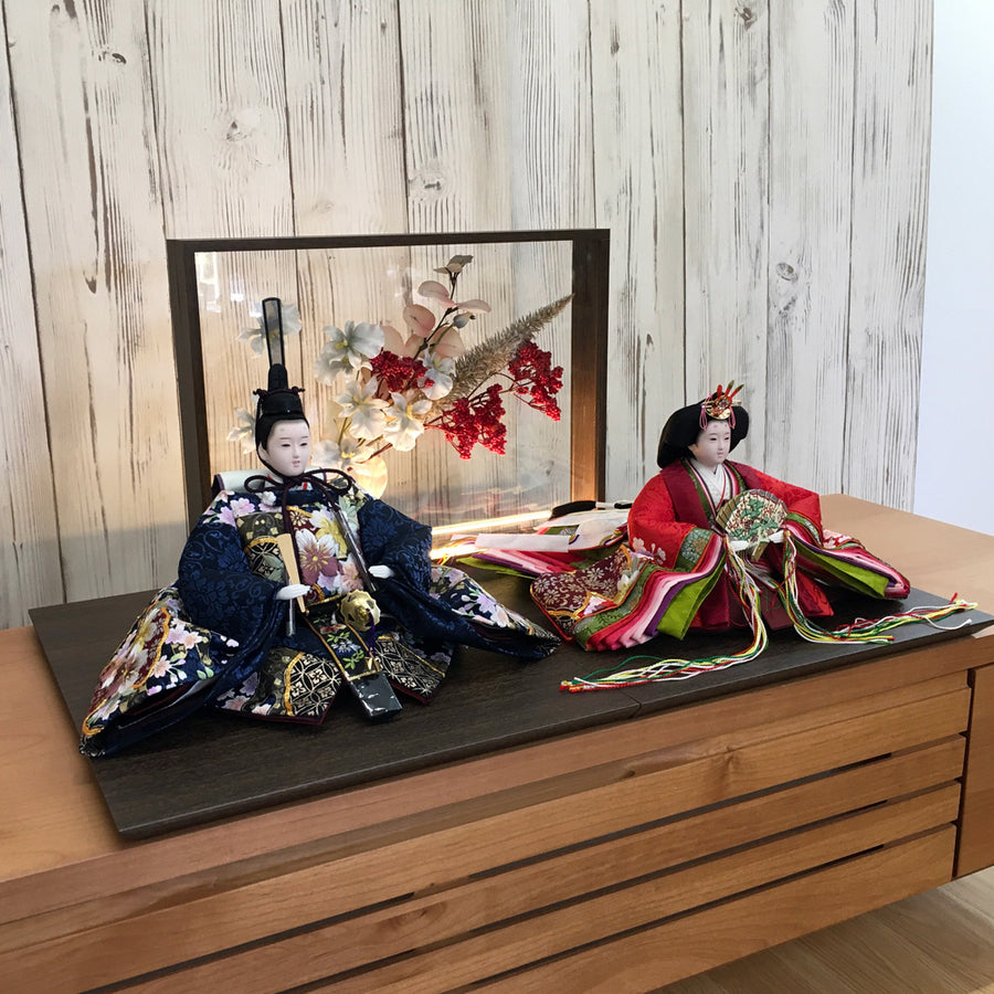 Flower Girl Bell琴美雛｜68cm｜金彩刺繍のお着物｜本仕立て アクリル屏風 親王飾り｜伝統的な配色のお雛様｜ひな人形｜おひな様