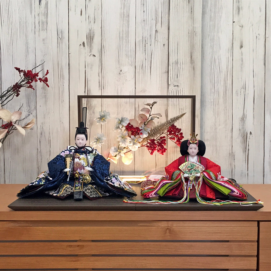 Flower Girl Bell琴美雛｜68cm｜金彩刺繍のお着物｜本仕立て アクリル屏風 親王飾り｜伝統的な配色のお雛様｜ひな人形｜おひな様