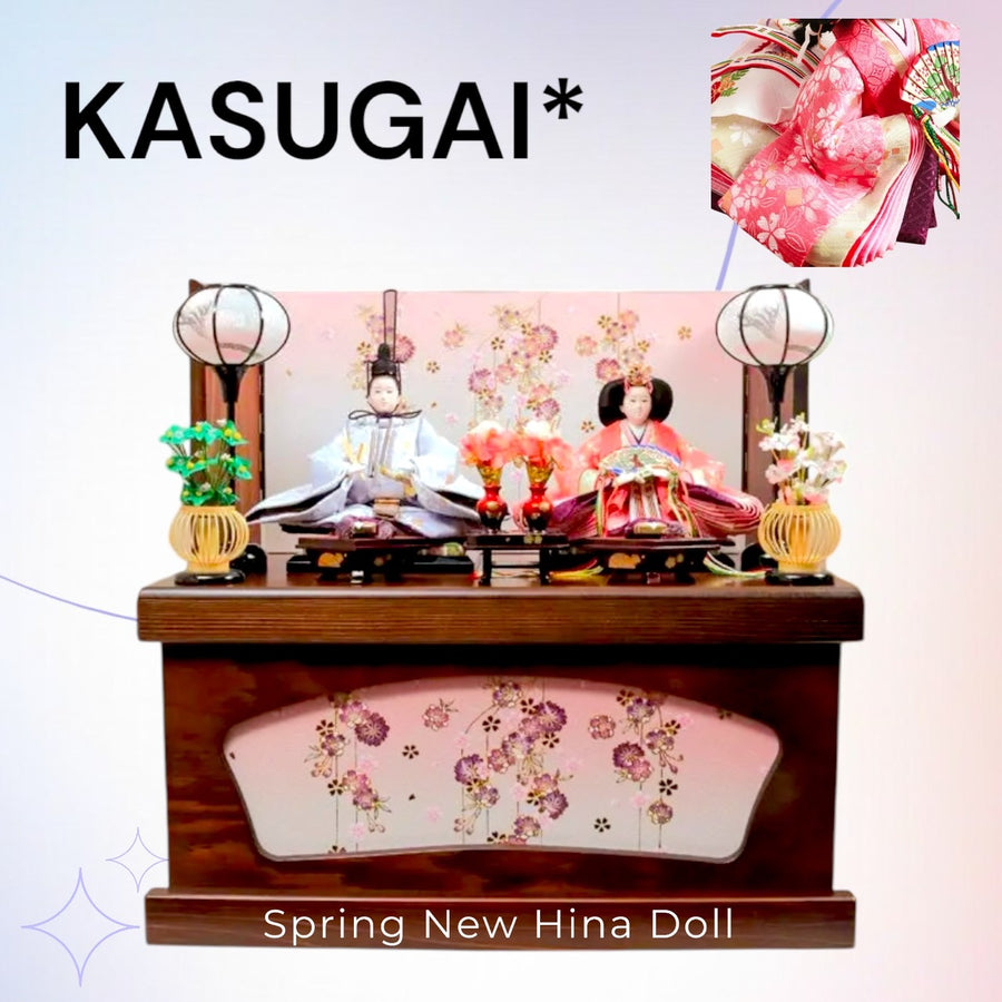 Kasugai Hina Doll | 60cm | Beautiful woman with a handsome face | Two-person Hina Doll Decoration Storage Decoration | Modern Stylish Hina Doll | Compact Hina Doll | Popular | Hina Doll | Hina Doll | Hina Doll