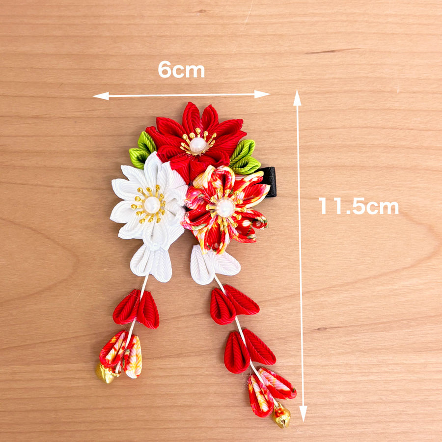 インバウンド向け 花かんざし 赤
