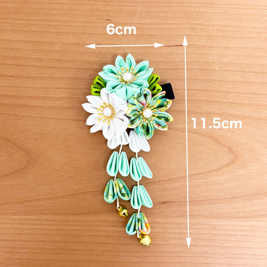 インバウンド向け 花かんざし 緑