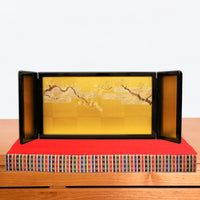 雛人形の黒枠 金屏風 単品販売 赤もうせんセット – 雛人形のひなせい