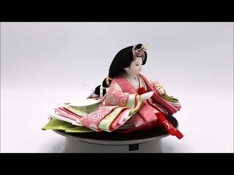 Mugi Hina Doll | 46cm | Modern-style faces, small five-person decoration, round faces | Storage-type Hina doll decoration | Storage decoration | Modern, stylish faces Hina dolls | Cute, compact Hina dolls | Hina dolls