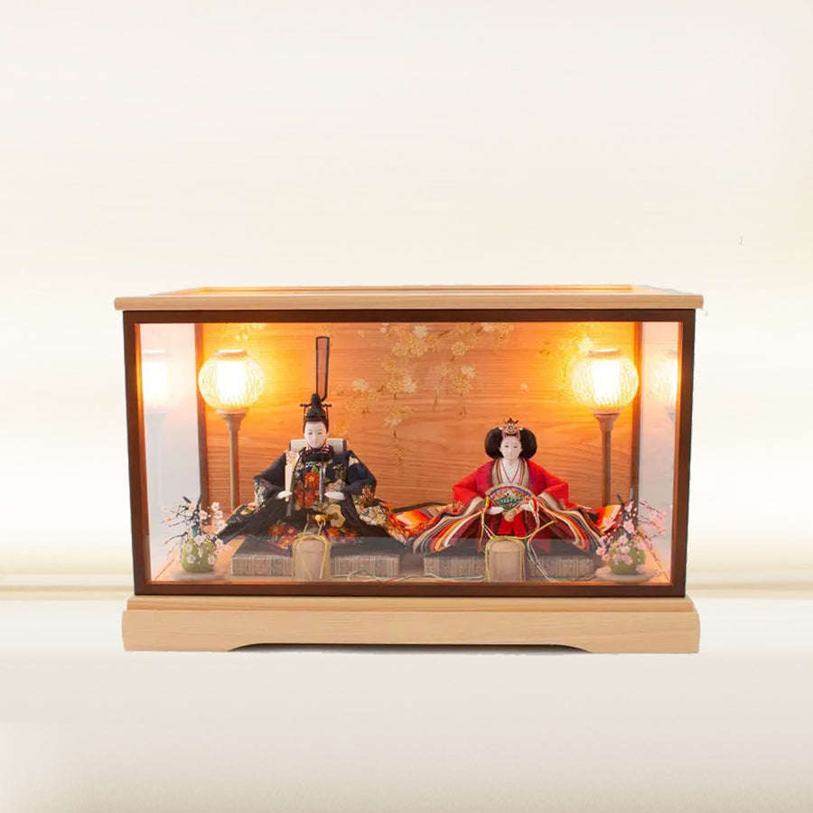 Brown case decoration | 55cm | Yume Sakura Hina dolls, well made | A modern and stylish Hina doll | Compact Hina doll | Hina doll | Hina doll |