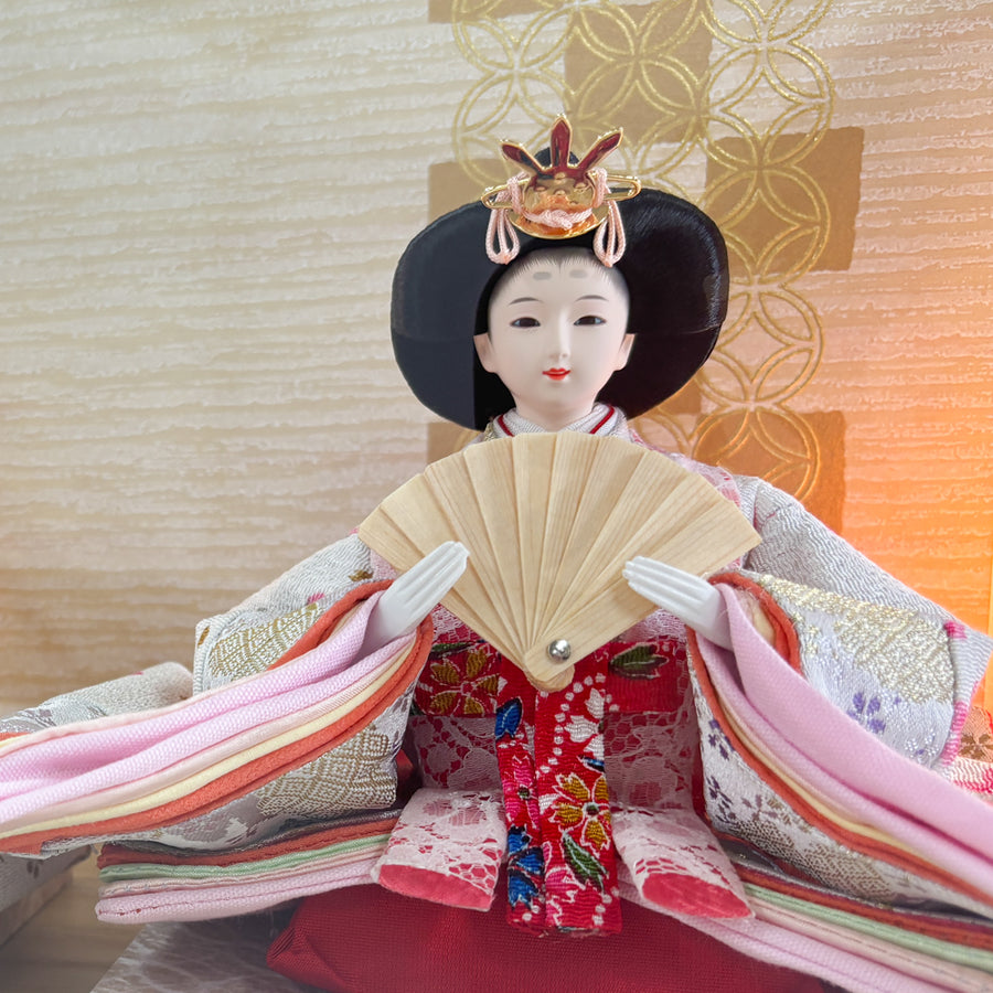 ケース飾り しんりょく雛｜おしゃれ｜今どきのおしゃれなお顔 雛人形｜かわいいコンパクトお雛様｜可愛いので人気 ｜ひな人形 おひなさま