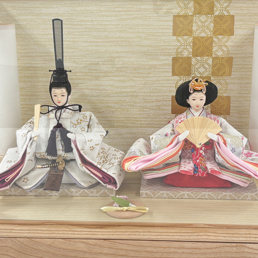 ケース飾り しんりょく雛｜おしゃれ｜今どきのおしゃれなお顔 雛人形｜かわいいコンパクトお雛様｜可愛いので人気 ｜ひな人形 おひなさま