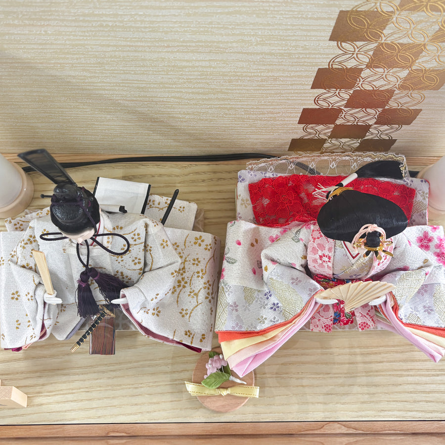 ケース飾り しんりょく雛｜おしゃれ｜今どきのおしゃれなお顔 雛人形｜かわいいコンパクトお雛様｜可愛いので人気 ｜ひな人形 おひなさま