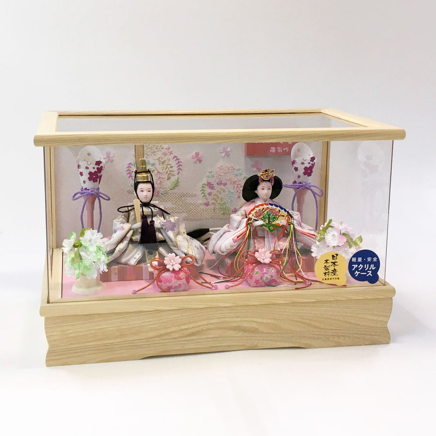 コンパクトサイズのケース飾り 雛人形