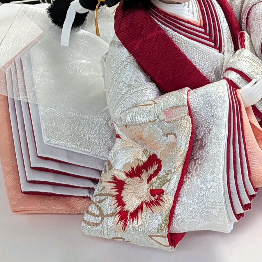 赤系刺繍の着物