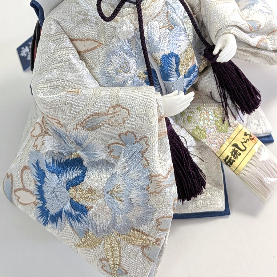 青系刺繍着物