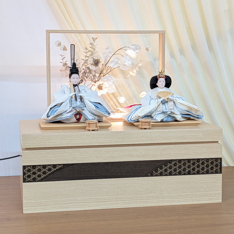 麻の葉柄の収納箱