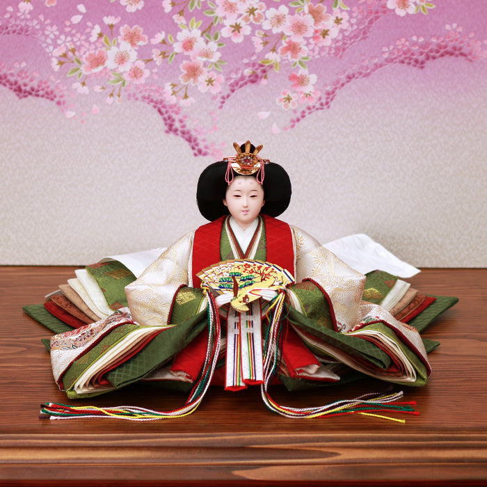 一つの箱にしまえる便利な収納三段飾りの雛人形 雛飾り【お雛様 穂乃花
